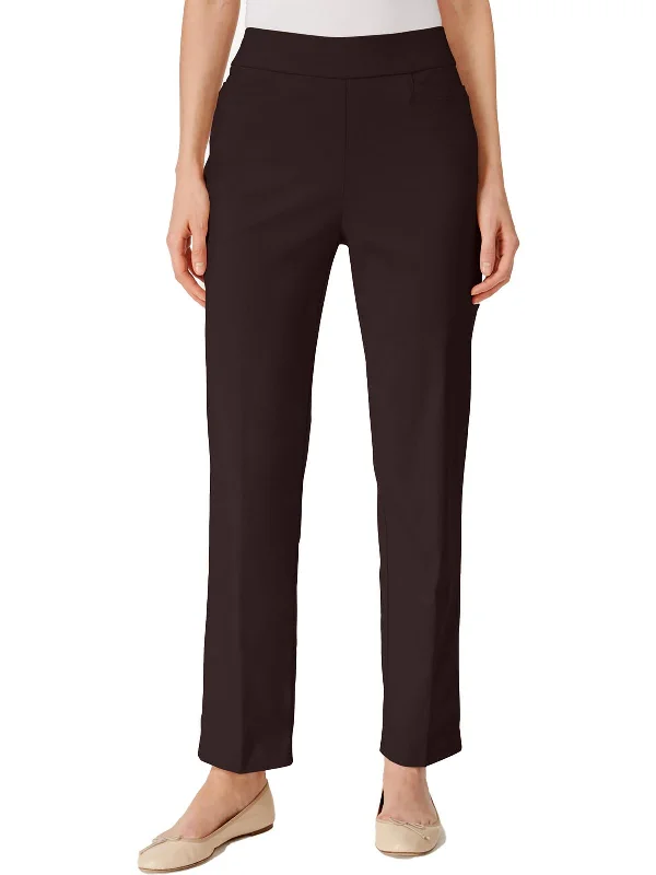 Women's Tight Trousers with Elastic Waistband in Black for Easy and Comfortable WearPetites Womens Modern Fit Slimming Straight Leg Pants Women's Tight Trousers with Elastic Waistband in Black for Easy and Comfortable WearPetites Womens Modern Fit Slimming Straight Leg Pants