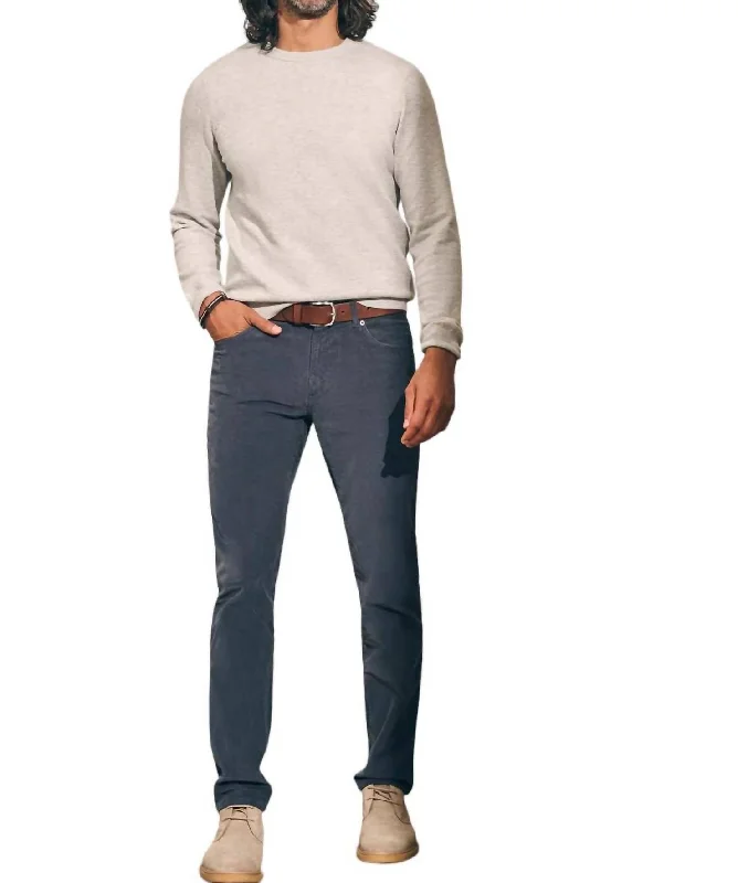 Women's Fleece - Lined Tight Trousers in Dark Blue for Warmth in Cold WeatherStretch Cord 5-Pocket Pants In Faded Navy Women's Fleece - Lined Tight Trousers in Dark Blue for Warmth in Cold WeatherStretch Cord 5-Pocket Pants In Faded Navy