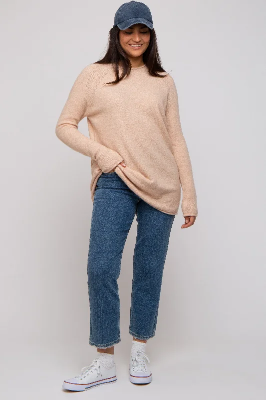 Tie - Front Women's Lambswool Sweaters in Pastel HuesHand - Knitted Women Sweater with Artisanal CharmBeige Brushed Knit Sweater Tie - Front Women's Lambswool Sweaters in Pastel HuesHand - Knitted Women Sweater with Artisanal CharmBeige Brushed Knit Sweater