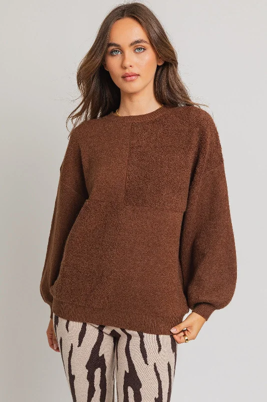 Plus Size Women's Sequined Sweaters for Special OccasionsButton - Down Women Sweater for a Versatile LookBrown Textured Checker Sweater Plus Size Women's Sequined Sweaters for Special OccasionsButton - Down Women Sweater for a Versatile LookBrown Textured Checker Sweater