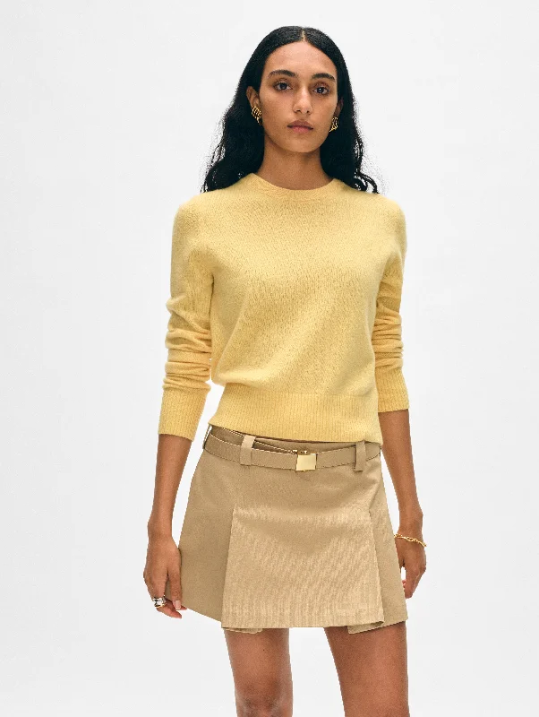 High - Low Hem Women's Cashmere - Blended SweatersCropped Women Sweater to Pair with High - Waisted BottomsCashmere Shrunken Crewneck High - Low Hem Women's Cashmere - Blended SweatersCropped Women Sweater to Pair with High - Waisted BottomsCashmere Shrunken Crewneck