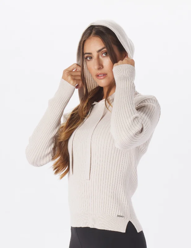 V - Neck Women's Ribbed Wool Sweaters for FallTurtleneck Women Sweater for a Classic and Elegant StyleCouture Rib Hoodie: Oatmilk V - Neck Women's Ribbed Wool Sweaters for FallTurtleneck Women Sweater for a Classic and Elegant StyleCouture Rib Hoodie: Oatmilk