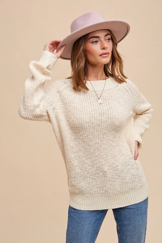 High - Low Hem Women's Cashmere - Blended SweatersCropped Women Sweater to Pair with High - Waisted BottomsCream Open Knit Sweater High - Low Hem Women's Cashmere - Blended SweatersCropped Women Sweater to Pair with High - Waisted BottomsCream Open Knit Sweater