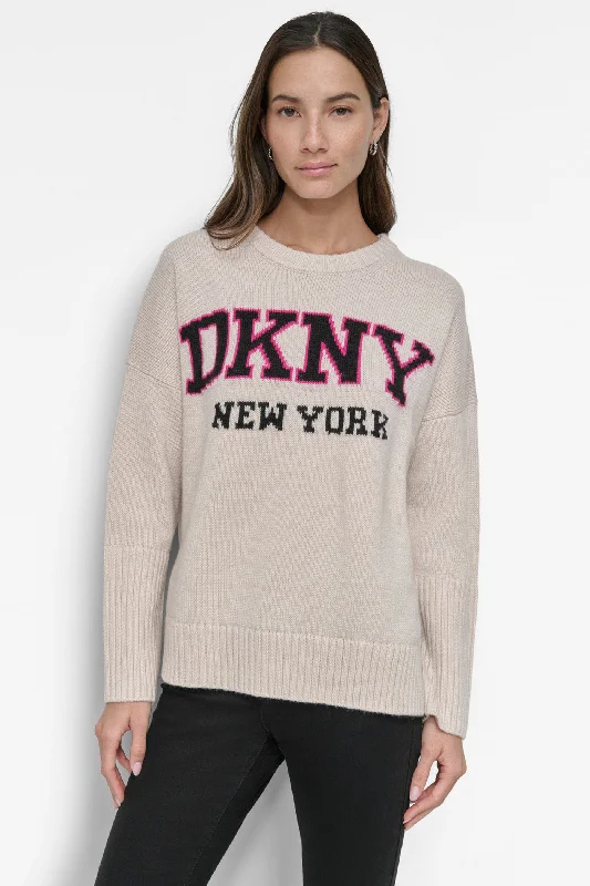 V - Neck Women's Ribbed Wool Sweaters for FallTurtleneck Women Sweater for a Classic and Elegant StyleVARSITY LOGO SWEATER V - Neck Women's Ribbed Wool Sweaters for FallTurtleneck Women Sweater for a Classic and Elegant StyleVARSITY LOGO SWEATER