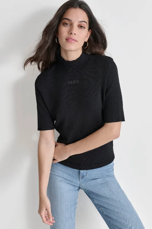 Mock Neck Women's Alpaca Wool Sweaters in Earth TonesColor - Blocked Women Sweater for a Bold Fashion StatementMOCK NECK LOGO SWEATER Mock Neck Women's Alpaca Wool Sweaters in Earth TonesColor - Blocked Women Sweater for a Bold Fashion StatementMOCK NECK LOGO SWEATER
