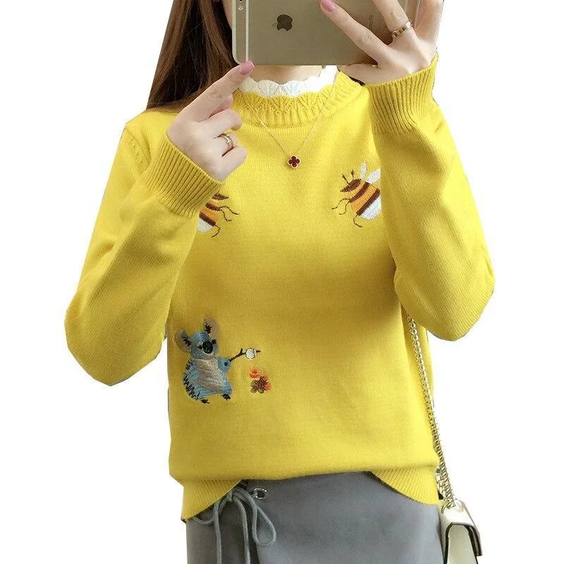 Mock Neck Women's Alpaca Wool Sweaters in Earth TonesColor - Blocked Women Sweater for a Bold Fashion StatementEmbroidered Crewneck Women Sweater Mock Neck Women's Alpaca Wool Sweaters in Earth TonesColor - Blocked Women Sweater for a Bold Fashion StatementEmbroidered Crewneck Women Sweater