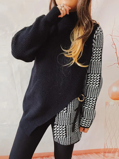 Short Sleeve Women's Cotton Blend Sweaters in Pastel ColorsCashmere Women Sweater with a Luxurious Soft TouchHoundstooth Turtleneck Long Sleeve Slit Sweater Short Sleeve Women's Cotton Blend Sweaters in Pastel ColorsCashmere Women Sweater with a Luxurious Soft TouchHoundstooth Turtleneck Long Sleeve Slit Sweater