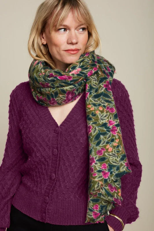 Split - Hem Women's Linen Blend Sweaters for SpringMock - Neck Women Sweater for a Modern TwistKING LOUIE Olive Green Scarf Bellvue Split - Hem Women's Linen Blend Sweaters for SpringMock - Neck Women Sweater for a Modern TwistKING LOUIE Olive Green Scarf Bellvue
