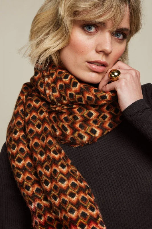 Tie - Front Women's Lambswool Sweaters in Pastel HuesHand - Knitted Women Sweater with Artisanal CharmKING LOUIE Ginger Orange Quentin Scarf Tie - Front Women's Lambswool Sweaters in Pastel HuesHand - Knitted Women Sweater with Artisanal CharmKING LOUIE Ginger Orange Quentin Scarf