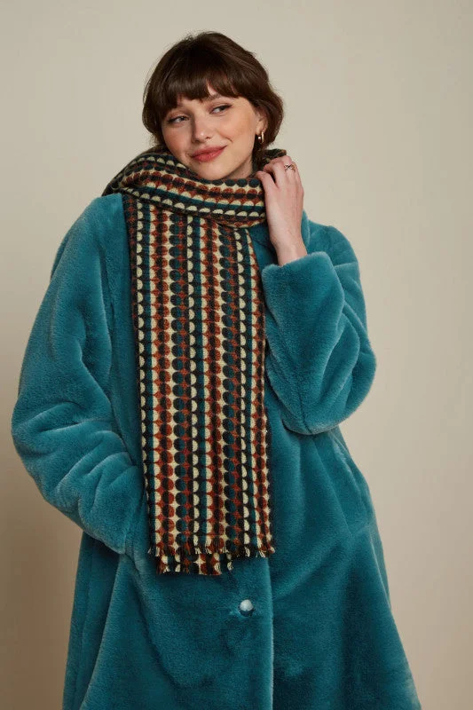 Button - Down Women's Shetland Wool Sweaters in Traditional PatternsV - Neck Women Sweater to Elongate the NecklineKING LOUIE Spicy Brown Quincy Scarf Button - Down Women's Shetland Wool Sweaters in Traditional PatternsV - Neck Women Sweater to Elongate the NecklineKING LOUIE Spicy Brown Quincy Scarf