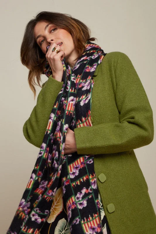 Split - Hem Women's Linen Blend Sweaters for SpringMock - Neck Women Sweater for a Modern TwistKING LOUIE Black Rebelle Scarf Split - Hem Women's Linen Blend Sweaters for SpringMock - Neck Women Sweater for a Modern TwistKING LOUIE Black Rebelle Scarf