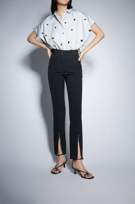 Split - Hem Women's Linen Blend Sweaters for SpringMock - Neck Women Sweater for a Modern TwistLily Zip Leg Front Trousers Split - Hem Women's Linen Blend Sweaters for SpringMock - Neck Women Sweater for a Modern TwistLily Zip Leg Front Trousers