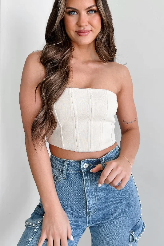 Plus Size Women's Sequined Sweaters for Special OccasionsButton - Down Women Sweater for a Versatile LookPlaying The Player Strapless Lace-Up Crop Corset Top (Ecru) Plus Size Women's Sequined Sweaters for Special OccasionsButton - Down Women Sweater for a Versatile LookPlaying The Player Strapless Lace-Up Crop Corset Top (Ecru)