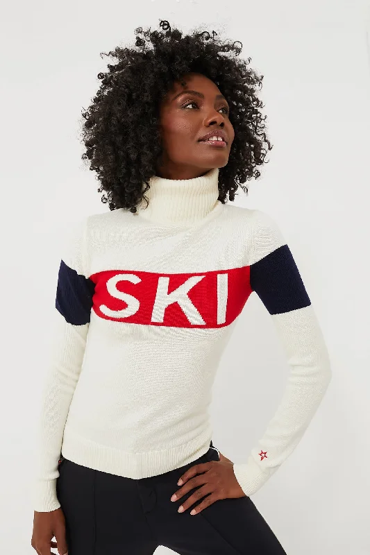 High - Low Hem Women's Cashmere - Blended SweatersCropped Women Sweater to Pair with High - Waisted BottomsSnow White Ski Sweater II High - Low Hem Women's Cashmere - Blended SweatersCropped Women Sweater to Pair with High - Waisted BottomsSnow White Ski Sweater II