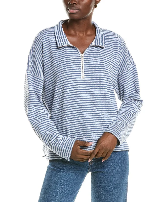 High - Low Hem Women's Cashmere - Blended SweatersCropped Women Sweater to Pair with High - Waisted BottomsSplendid 1/2-Zip Pullover High - Low Hem Women's Cashmere - Blended SweatersCropped Women Sweater to Pair with High - Waisted BottomsSplendid 1/2-Zip Pullover