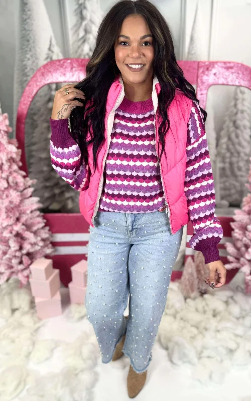 Bell - Sleeve Women's Mohair - Wool Blend SweatersStriped Women Sweater with a Timeless PatternStriped Dot Multicolor Knit Sweater Bell - Sleeve Women's Mohair - Wool Blend SweatersStriped Women Sweater with a Timeless PatternStriped Dot Multicolor Knit Sweater