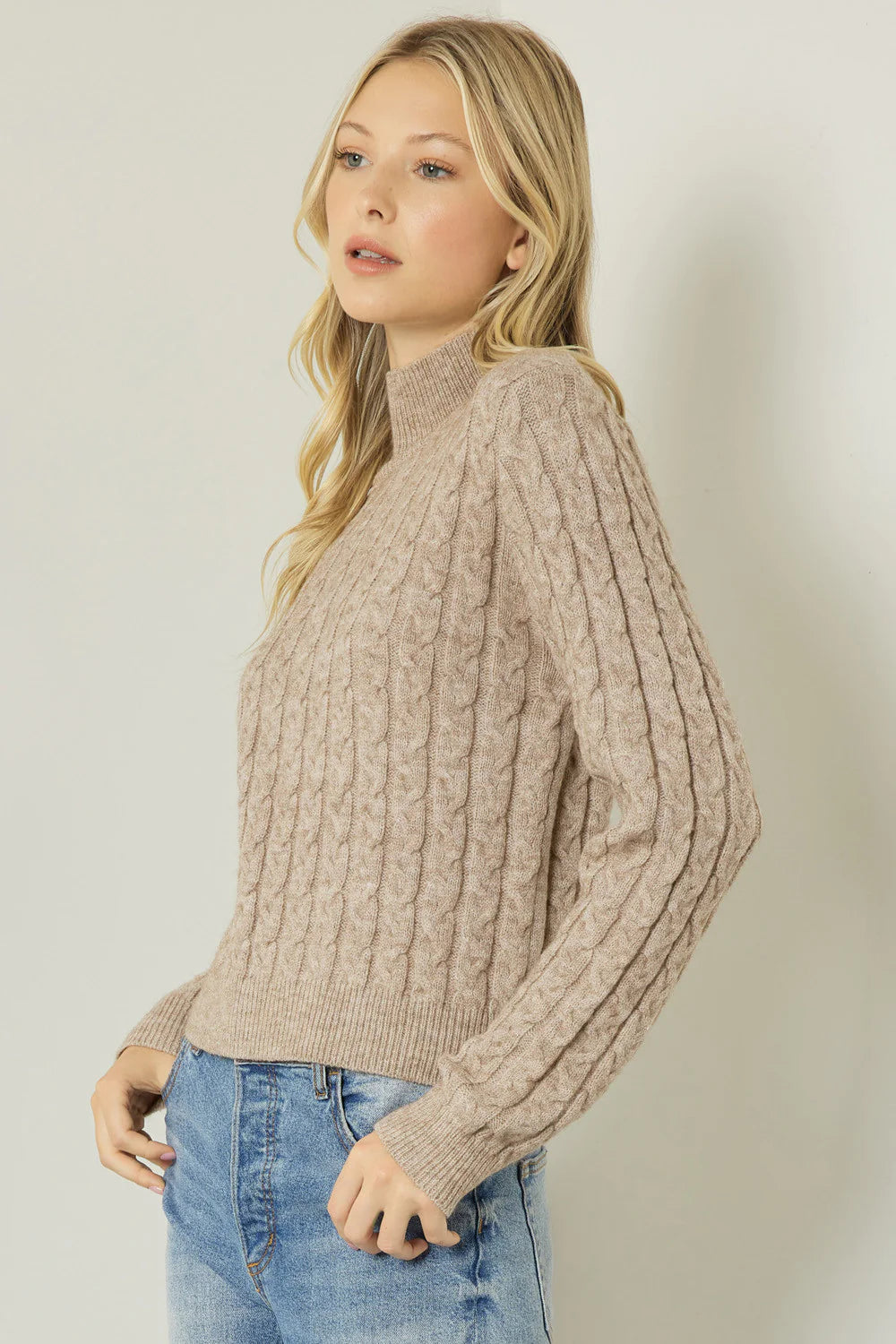 Cropped Women's Angora Blend Sweaters for a Trendy LookPlus - Size Women Sweater with a Flattering FitSimplicity Taupe Cable Knit Sweater Cropped Women's Angora Blend Sweaters for a Trendy LookPlus - Size Women Sweater with a Flattering FitSimplicity Taupe Cable Knit Sweater
