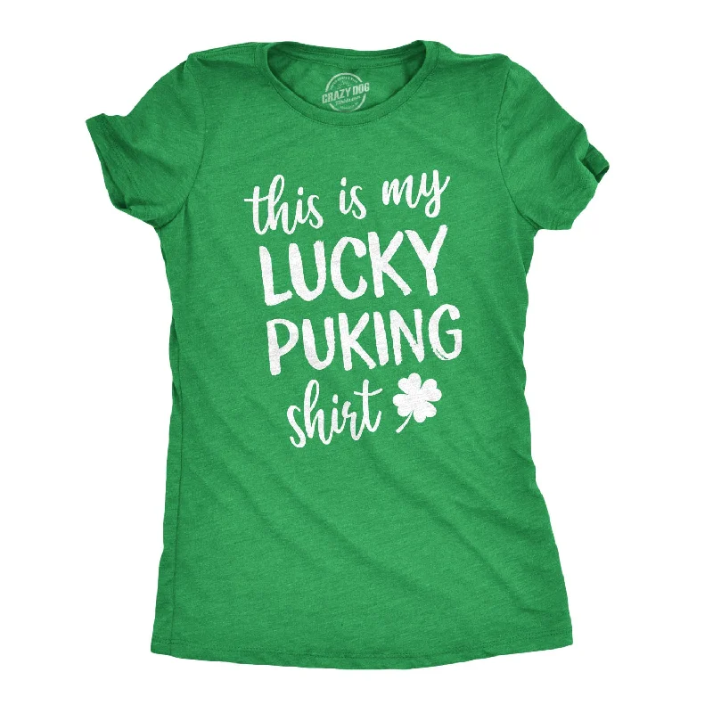 Crew Neck Women T Shirt with a Timeless DesignThis Is My Lucky Puking Shirt Women's T Shirt Crew Neck Women T Shirt with a Timeless DesignThis Is My Lucky Puking Shirt Women's T Shirt