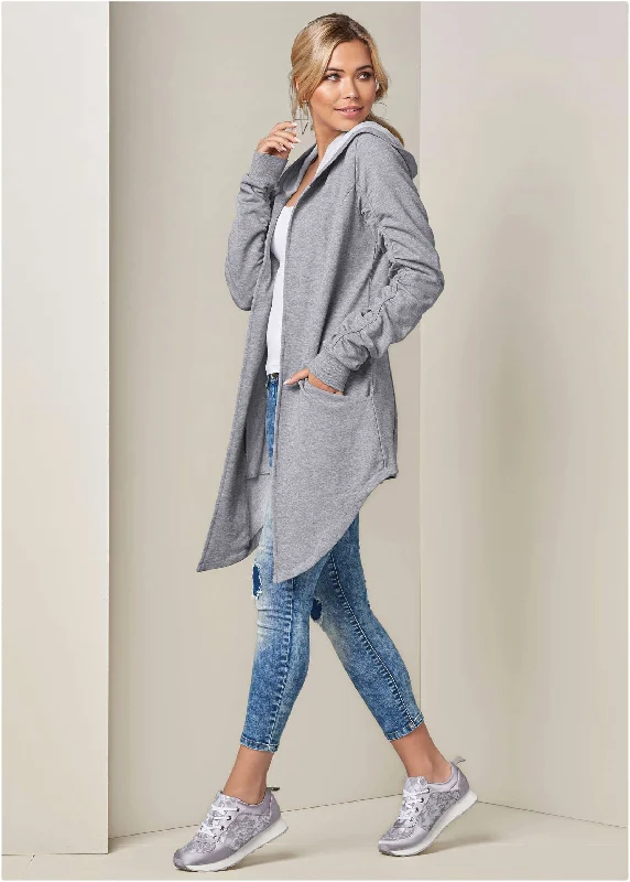 Boat Neck Women's Merino Wool Sweaters in Neutral ShadesHooded Women Sweater for Added Comfort and StyleAsymmetrical Lounge Hoodie - Heather Grey Boat Neck Women's Merino Wool Sweaters in Neutral ShadesHooded Women Sweater for Added Comfort and StyleAsymmetrical Lounge Hoodie - Heather Grey