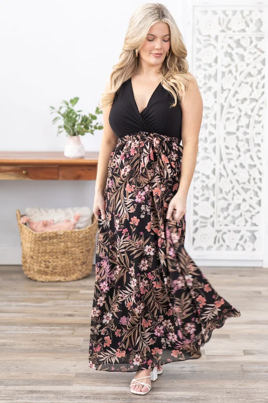 Strapless Women Dress with a Built - in Bra for Comfort and SupportBlack Chiffon Sleeveless Maxi Dress Strapless Women Dress with a Built - in Bra for Comfort and SupportBlack Chiffon Sleeveless Maxi Dress