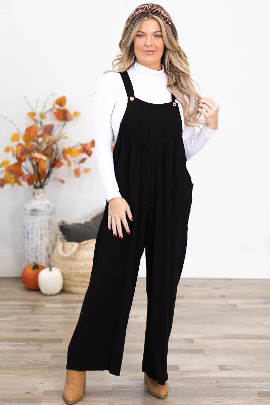 Strapless Women Dress with a Built - in Bra for Comfort and SupportBlack Wide Leg Overalls With Pleats Strapless Women Dress with a Built - in Bra for Comfort and SupportBlack Wide Leg Overalls With Pleats