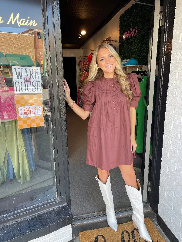 Plus Size Women Dress with a Flattering A - Line Cut for Comfort and StyleEspresso Darling Dress Plus Size Women Dress with a Flattering A - Line Cut for Comfort and StyleEspresso Darling Dress