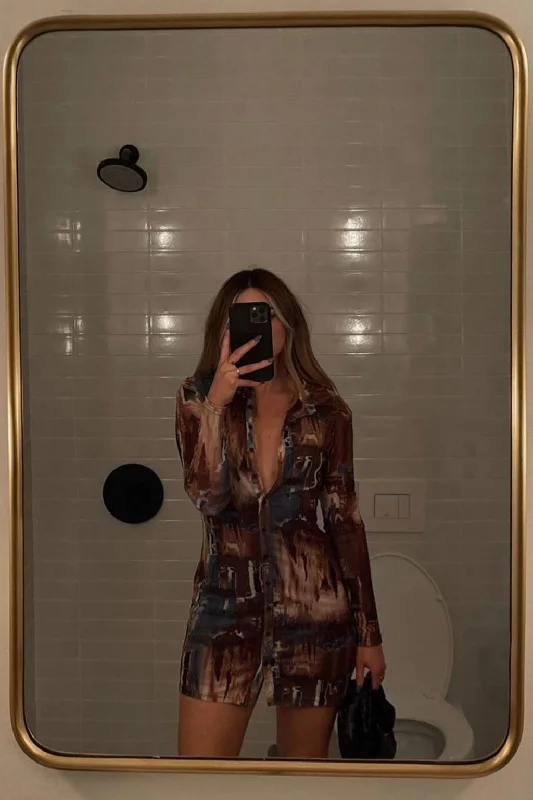 Sleeveless Women Dress in Bright Colors for Summer PartiesPollock Brown Button Up Mesh Dress Sleeveless Women Dress in Bright Colors for Summer PartiesPollock Brown Button Up Mesh Dress