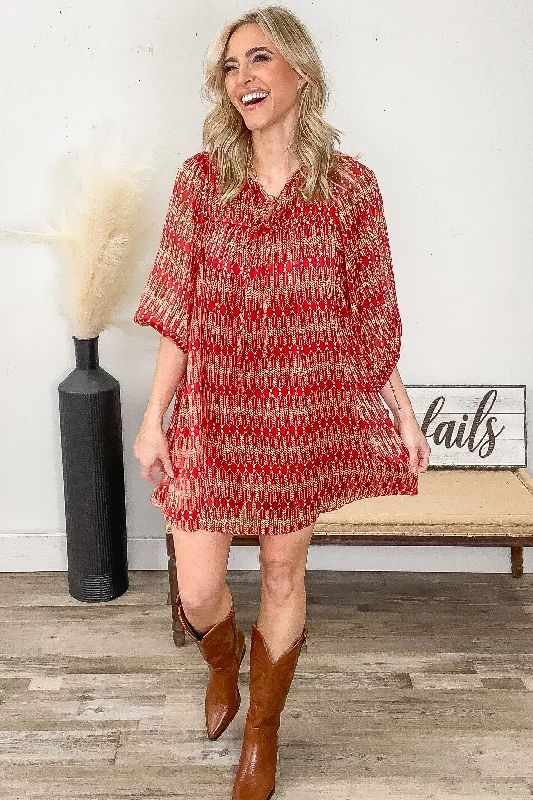 Ball Gown Women Dress with a Full Skirt for a Princess - like LookRed and Orange Boho Print Dress Ball Gown Women Dress with a Full Skirt for a Princess - like LookRed and Orange Boho Print Dress