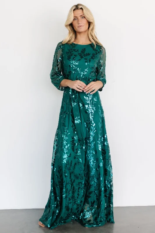 Off - the - Shoulder Women Dress for a Romantic and Feminine LookDestiny Sequin Maxi Dress | Emerald Off - the - Shoulder Women Dress for a Romantic and Feminine LookDestiny Sequin Maxi Dress | Emerald