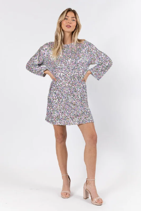 Wrap - Style Women Dress with Adjustable Fit for All Body TypesIn A New Light Multi Sequin Mini Dress Wrap - Style Women Dress with Adjustable Fit for All Body TypesIn A New Light Multi Sequin Mini Dress