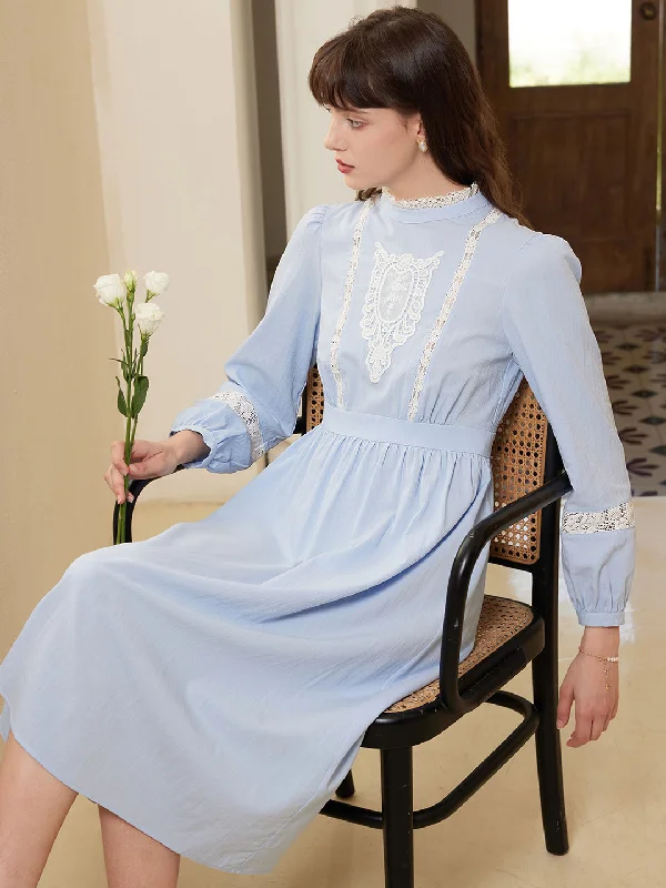 Off - the - Shoulder Women Dress for a Romantic and Feminine Look【Final Sale】Zainab Elegant Half Turtleneck Lace Panel Dress Off - the - Shoulder Women Dress for a Romantic and Feminine Look【Final Sale】Zainab Elegant Half Turtleneck Lace Panel Dress