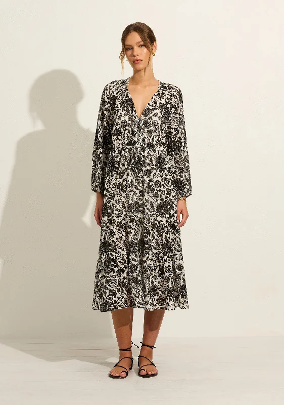 Ruffled Women Dress with Multiple Layers for a Playful and Girly StyleEstelle Midi Dress Ruffled Women Dress with Multiple Layers for a Playful and Girly StyleEstelle Midi Dress
