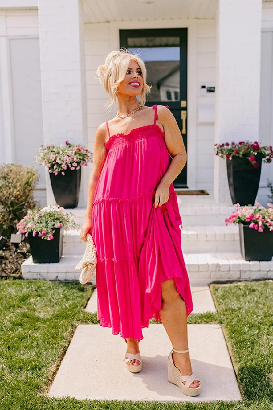 Mermaid - Style Women Dress with a Fitted Silhouette for Special OccasionsPoolside Dip Midi In Hot Pink Curves Mermaid - Style Women Dress with a Fitted Silhouette for Special OccasionsPoolside Dip Midi In Hot Pink Curves