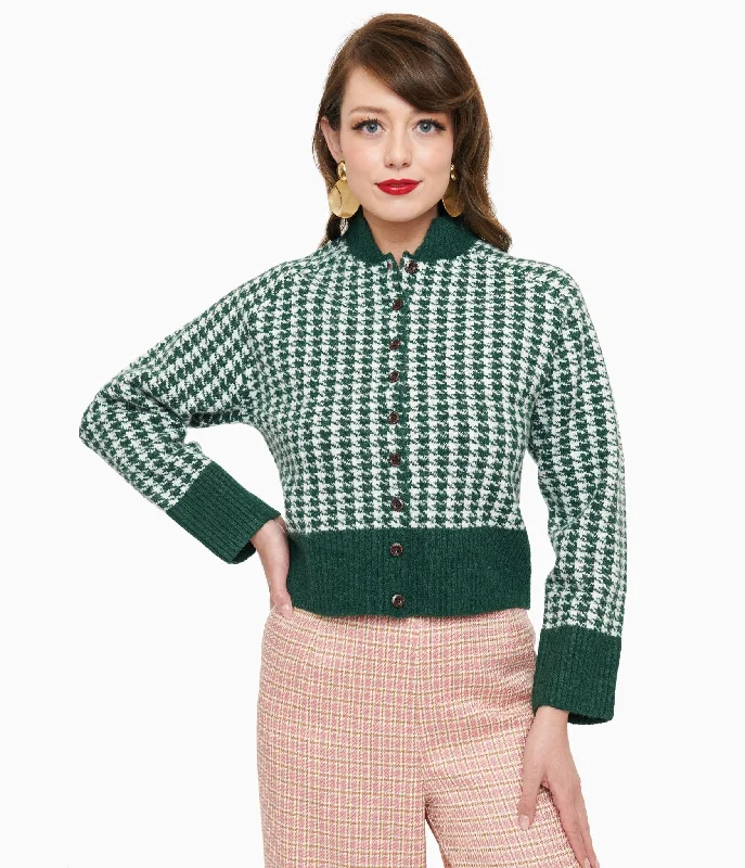 lightweight women cardigan for spring and falllightweight women cardigan for spring and fall1950s Green & White Houndstooth Hattie Cardigan lightweight women cardigan for spring and falllightweight women cardigan for spring and fall1950s Green & White Houndstooth Hattie Cardigan