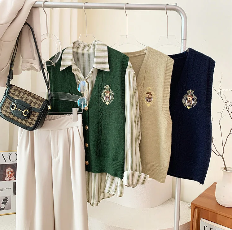 sequin embellished women cardigan for special occasionssequin embellished women cardigan for special occasionsBear University Vest (3 Colors) sequin embellished women cardigan for special occasionssequin embellished women cardigan for special occasionsBear University Vest (3 Colors)