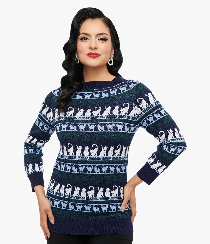 open front women cardigan for easy stylingopen front women cardigan for easy stylingUnique Vintage 1940s Navy & White Cat Pattern Lorelai Sweater open front women cardigan for easy stylingopen front women cardigan for easy stylingUnique Vintage 1940s Navy & White Cat Pattern Lorelai Sweater
