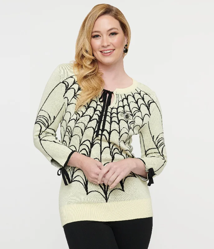 oversized women cardigan for a trendy and cozy lookoversized women cardigan for a trendy and cozy lookUnique Vintage Cream & Black Spiderweb Keyhole Sweater oversized women cardigan for a trendy and cozy lookoversized women cardigan for a trendy and cozy lookUnique Vintage Cream & Black Spiderweb Keyhole Sweater