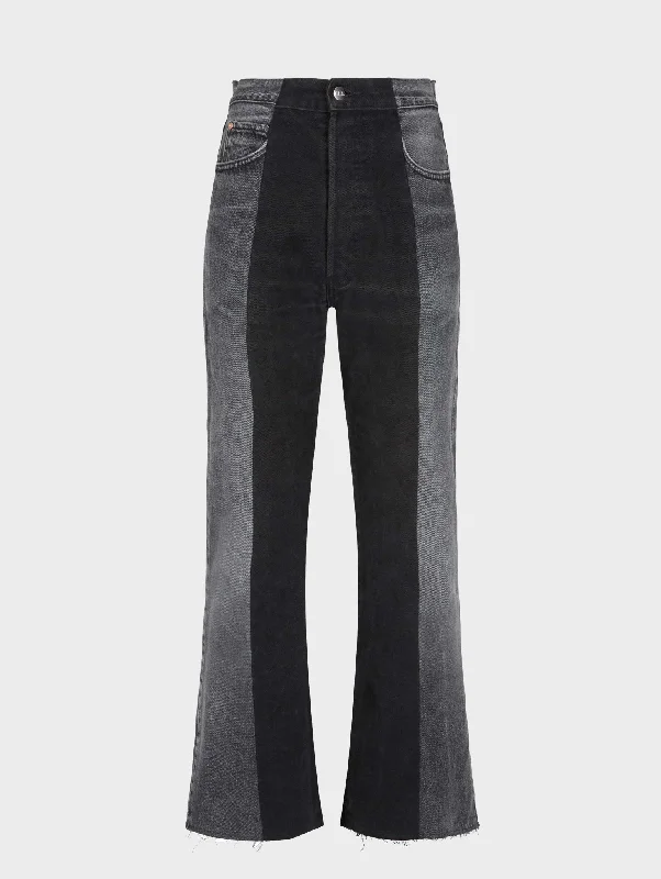 Cargo women jeans with multiple pockets for added functionalityFlare Jean Charcoal Grey/Black Cargo women jeans with multiple pockets for added functionalityFlare Jean Charcoal Grey/Black