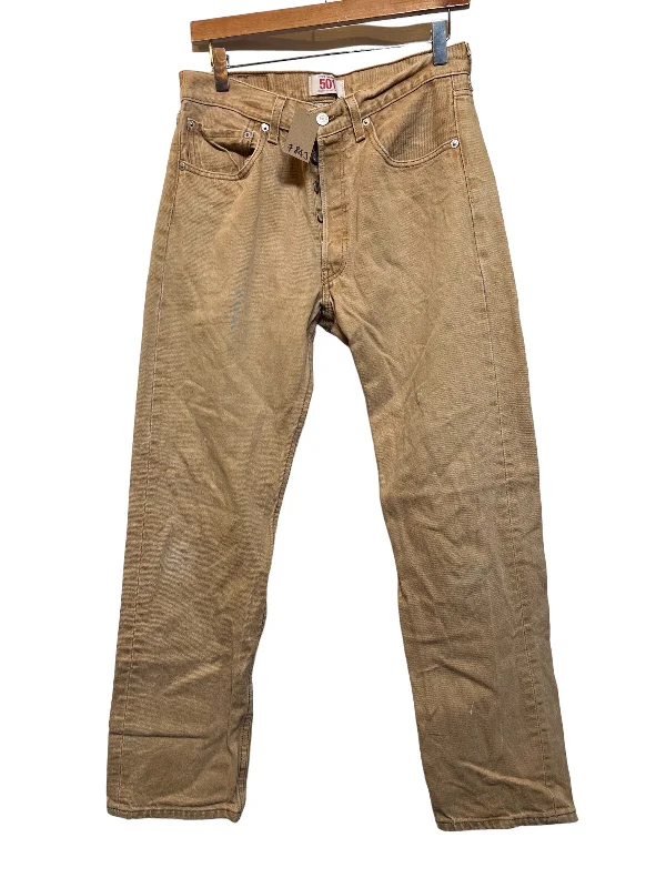 Acid - wash women jeans with a retro finishLevi's 501 Tan Jeans (W32)