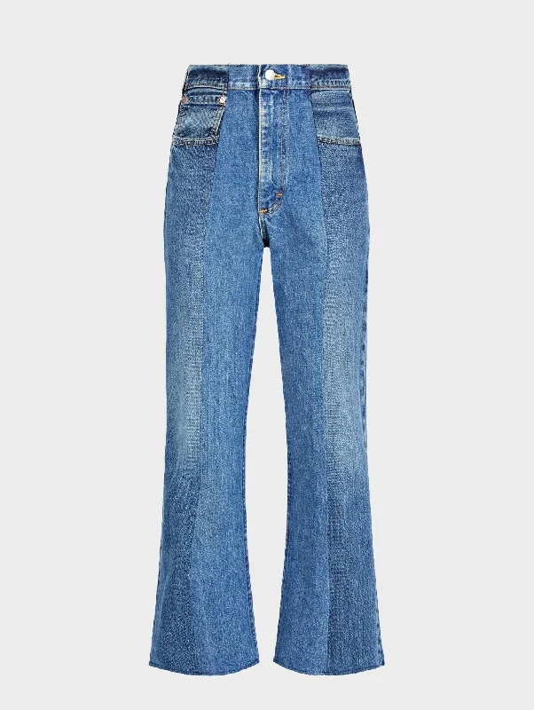 Wide - leg women jeans for a modern and relaxed vibeFlare Jean Mid Blue