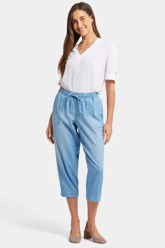 Plus - size women jeans for a comfortable and stylish fitRelaxed Drawstring Cargo Pull-On Pants - Riviera Sky Plus - size women jeans for a comfortable and stylish fitRelaxed Drawstring Cargo Pull-On Pants - Riviera Sky