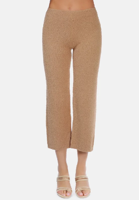 Embroidered women jeans with intricate patternsSolid Casual Wide Leg Trousers