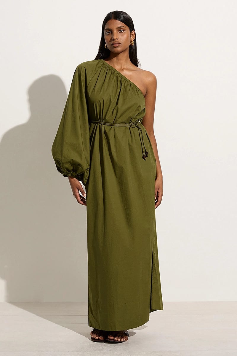 Strapless Women Dress with a Built - in Bra for Comfort and SupportAmorosa Maxi Dress Olive - Final Sale Strapless Women Dress with a Built - in Bra for Comfort and SupportAmorosa Maxi Dress Olive - Final Sale
