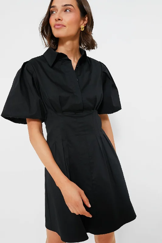 Plus Size Women Dress with a Flattering A - Line Cut for Comfort and StyleBlack Mini Delaney Dress Plus Size Women Dress with a Flattering A - Line Cut for Comfort and StyleBlack Mini Delaney Dress