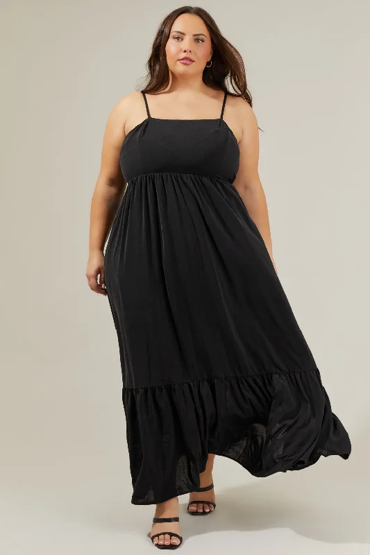 Plus Size Women Dress with a Flattering A - Line Cut for Comfort and StyleDelany Tie Back Maxi Dress Curve Plus Size Women Dress with a Flattering A - Line Cut for Comfort and StyleDelany Tie Back Maxi Dress Curve