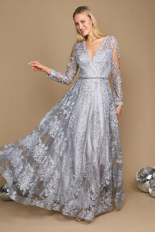 Mermaid - Style Women Dress with a Fitted Silhouette for Special OccasionsDylan & Davids Long Sleeve Formal Dress Evening Gown Mermaid - Style Women Dress with a Fitted Silhouette for Special OccasionsDylan & Davids Long Sleeve Formal Dress Evening Gown