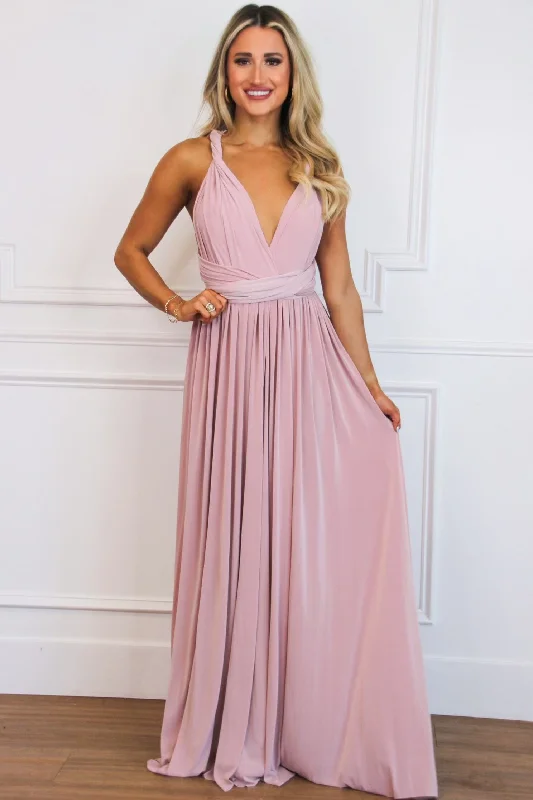 Long - Sleeve Women Dress in Velvet for a Luxurious Winter LookEnough For You Wrap Maxi Dress: Mauve Long - Sleeve Women Dress in Velvet for a Luxurious Winter LookEnough For You Wrap Maxi Dress: Mauve
