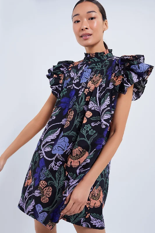 Shift Women Dress with a Simple and Classic Design for Everyday WearExclusive Turnin Peri Black Floral Pintuck Ruffle Mini Dress Shift Women Dress with a Simple and Classic Design for Everyday WearExclusive Turnin Peri Black Floral Pintuck Ruffle Mini Dress