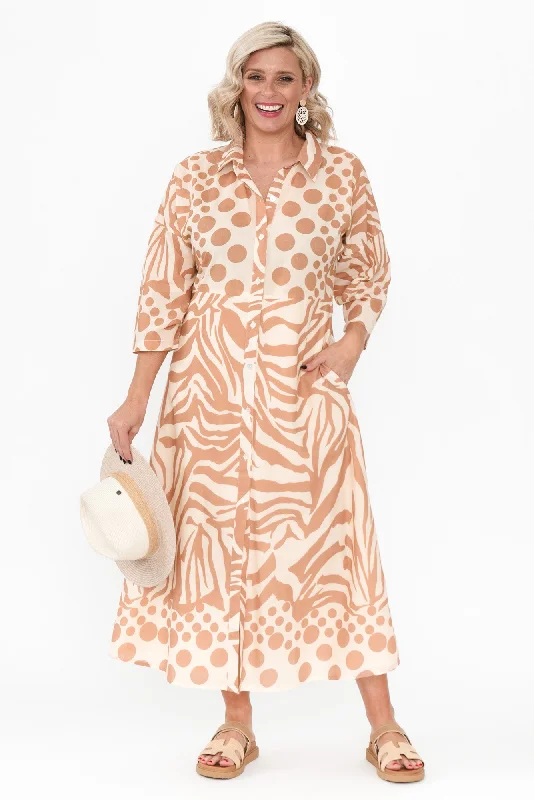 Mermaid - Style Women Dress with a Fitted Silhouette for Special OccasionsKim Tan Animal Cotton Dress Mermaid - Style Women Dress with a Fitted Silhouette for Special OccasionsKim Tan Animal Cotton Dress