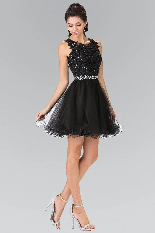 Backless Women Dress for a Sexy and Alluring Look at Evening EventsLace Illusion Top A Line Short Graduation Dress Cocktail Backless Women Dress for a Sexy and Alluring Look at Evening EventsLace Illusion Top A Line Short Graduation Dress Cocktail